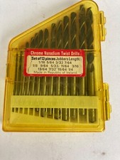 Brocas de torção vintage NOS cromadas vanádio conjunto de 13 peças Jobbers D.B.G.M. comprar usado  Enviando para Brazil