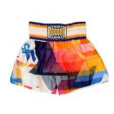 Fluory Shorts de Boxing Muay Thai Masculina L Grande Abstrato Colorblock elástico na cintura, usado comprar usado  Enviando para Brazil