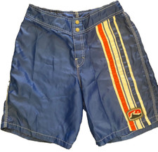 Shorts de prancha enferrujado vintage Y2K Cargo 29” logotipo azul surf brilhante comprar usado  Enviando para Brazil