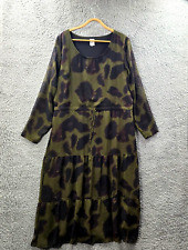 Vestido Feminino Midi Linha A Plus Size 14 Verde Preto Manga Longa Cordão Cintura comprar usado  Enviando para Brazil