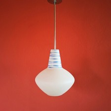 Usado, Luminária de teto pingente de vidro azul branco leite opalina meados do século 1960 comprar usado Usado, Luminária de teto pingente de vidro azul branco leite opalina meados do século 1960 comprar usado  Enviando para Brazil