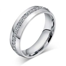 Anillo de circonita cúbica de acero inoxidable para mujer y hombre joyas anillos de moda boda fiesta nupcial segunda mano  Embacar hacia Mexico