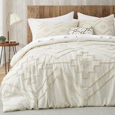 3 peças capas de edredom tufadas, conjunto de cama de algodão cor bege, capa de cama boho luxo comprar usado  Enviando para Brazil