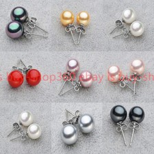 Brincos de prata 925 contas redondas de pérola com concha do mar do sul Beauty 8/10/12/14 mm comprar usado Brincos de prata 925 contas redondas de pérola com concha do mar do sul Beauty 8/10/12/14 mm comprar usado  Enviando para Brazil