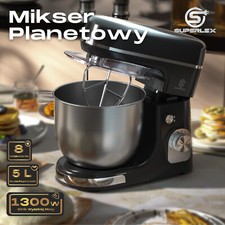 SUPERLEX Mocny Mikser Stojący,Stal nierdzewna 5L,8 prędkości Mixer kuchenny, używany na sprzedaż  PL