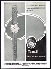 1950 Original Vintage Technos Watch MCM Art Print Ad comprar usado  Enviando para Brazil