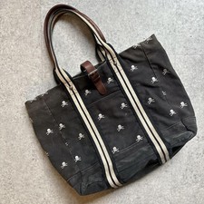 Usado, Bolsa tote de ombro Ralph Lauren rugby caveira e ossos cruzados preta branca vintage usada comprar usado  Enviando para Brazil