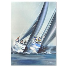 Victor Spahn, "America's Cup - Valence" litografia edição limitada assinada à mão com, usado comprar usado  Enviando para Brazil