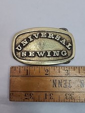 Máquina de costura universal vintage latão 3,5" fivela de cinto anos 70 anos 80 retangular boa comprar usado  Enviando para Brazil