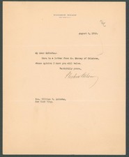 Woodrow wilson signed for sale  Victoria