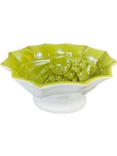 Antigo Pudim de Geleia de Porcelana Verde Oliva Branca Molde Aspic Feito na Itália, usado comprar usado  Enviando para Brazil