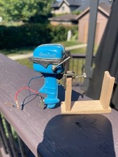 vintage metal LANG CRAFT brinquedo motor de popa barco azul - item de pesca maravilhoso, usado comprar usado  Enviando para Brazil