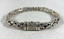 Pulseira bizantina de prata esterlina designer Bali Indonésia 57 gramas 9” de comprimento comprar usado  Enviando para Brazil