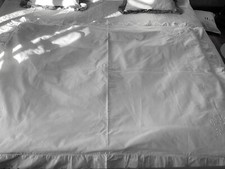 Linge Ancien Bout De Lit Edredon LIN festonné Et Brodé 4 Coins Monogrammes F B, usado comprar usado  Enviando para Brazil