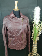 Veste cuir bordeau d'occasion  Saint-Cyr-sur-Mer