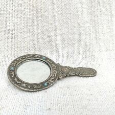 Vaidade de metal decorada com pedras vintage espelho de mão banheiro vaidade retrô antiga V65 comprar usado  Enviando para Brazil