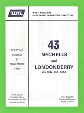 Wmpte bus timetable for sale  BIRMINGHAM