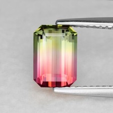 1,81 ct DELICIOSO CORTE ESMERALDA NATURAL NIGERIANO 50/50 DIVIDIDO BI COR TURMALINA, usado comprar usado  Enviando para Brazil