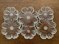 Usado, Bandeja de lanche vintage de vidro transparente para festa Hazel Atlas flor margarida dupla comprar usado  Enviando para Brazil