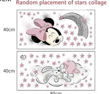 Calcomanía Adhesiva de Pared Niños Habitación Bebé 2x6 Minnie Mickey Mouse Decorativa VER DESCRIPCIÓN segunda mano  Embacar hacia Mexico