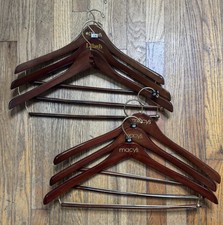 6 cabides de terno vintage Macy's Dillards madeira marrom, usado comprar usado  Enviando para Brazil