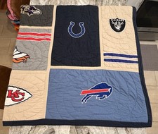 Colcha Pottery Barn Teen NFL Football AFC logotipos casal completo queen colcha LEIA comprar usado  Enviando para Brazil