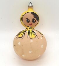 Antigo 1960’s Enfeite de Vidro Pintado à Mão Boneca Russa Babushka Rosa Pálido/Amarelo comprar usado  Enviando para Brazil