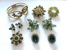 Vintage green rhinestones d'occasion  Expédié en Belgium