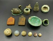 Lote de 4 piezas mezcla de bronce y ágata artículos antiguos de antigüedad de Asia Central segunda mano  Embacar hacia Mexico