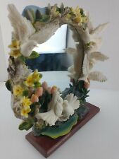 Espelho de penteadeira cercado pombas/pombos/flores de pássaro em base de madeira , usado comprar usado  Enviando para Brazil