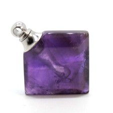 Mini pingente de frasco de perfume de pedra cristal losango ametista natural quartzo rosa comprar usado  Enviando para Brazil