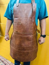 Avental de couro açougueiro churrasco chef cozinhar ferreiro marrom vestuário de trabalho marcenaria masculino comprar usado  Enviando para Brazil