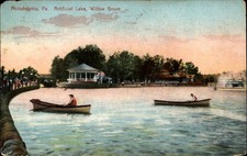 Cartão postal vintage artificial Lake Willow Grove Filadélfia Pensilvânia f782 comprar usado  Enviando para Brazil