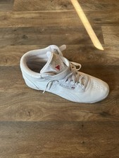 Reebok Classic~Vintage Sapatos de cano alto brancos, alças de gancho e laço tamanho 11 em excelente estado usado, usado comprar usado  Enviando para Brazil