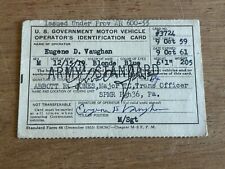 Army government card for sale  Milwaukee