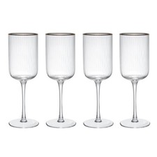 Mikasa Sorrento kryształowe kieliszki do wina 375 ml, złota krawędź, zestaw 4 szt., używany na sprzedaż  PL