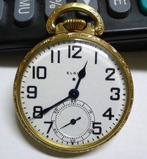 Relógio de bolso Elgin 16s, 17j grau 387 Mdl 7 ouro laminado 10k! Excelente estado comprar usado  Enviando para Brazil