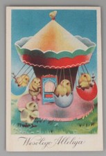 Vintage Postcard Poland Kurczaki na karuzeli na sprzedaż  PL