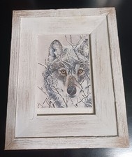 Snowy wolf framed for sale  Akron