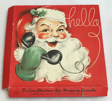 Antiga caixa de papel de Natal Papai Noel vazia Kris Kringle St Nick no telefone Olá comprar usado  Enviando para Brazil