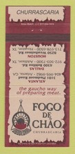 Usado, Capa Matchbook - Fogo De Chao Houston Dallas TX Atlanta Brazilian 30 Strike comprar usado  Enviando para Brazil