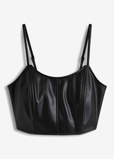 Lederimitat top schwarz gebraucht kaufen  Deutschland