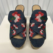 ASH Bahia Mules salto plataforma bordado salto cunha jeans feminino 41/10.5-11 comprar usado ASH Bahia Mules salto plataforma bordado salto cunha jeans feminino 41/10.5-11 comprar usado  Enviando para Brazil