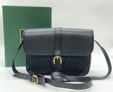 Usado, Autêntica bolsa de ombro Gucci de couro preto lona 0011130613 com caixa NS060400 comprar usado  Enviando para Brazil