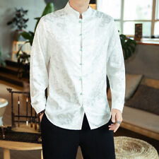 Blusa masculina manga longa padrão dragão blusa gola mandarim comprar usado  Enviando para Brazil