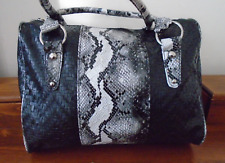 Bolsa de mão estilo satchel preta GIANNINI com design animal print comprar usado  Enviando para Brazil