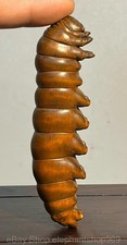 Usado, Estátua chinesa antiga de lagarta de insetos fengshui esculpida em madeira Huali 4" comprar usado  Enviando para Brazil