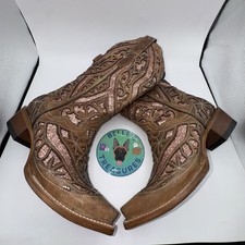 Bota ocidental feminina J.B. Dillon Dahlia 8,5 bronzeada ouro rosa com incrustação de lantejoulas biqueira recortada comprar usado  Enviando para Brazil