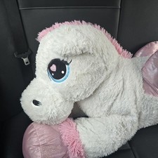 Pelúcia Pegasus cavalo voador branco rosa brilhante beco animal de pelúcia jumbo comprar usado  Enviando para Brazil