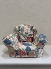 Poltrona estofada vintage tufada para casa de bonecas cadeira para sala de estar armazenamento floral comprar usado  Enviando para Brazil